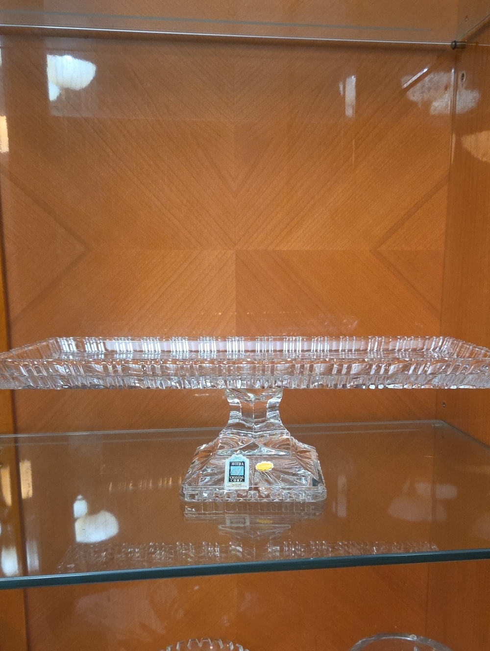 Crystal Rectangular Pedestal Cake Stand - Clear